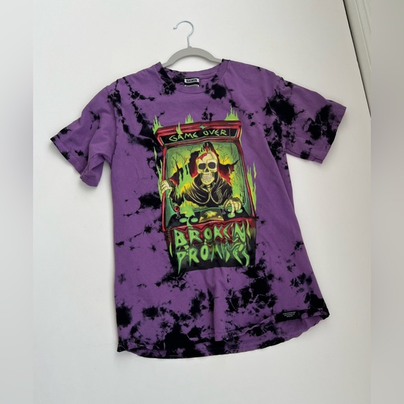 Broken Promises control me purple & black tie dye t-shirt. - Picture 1 of 6